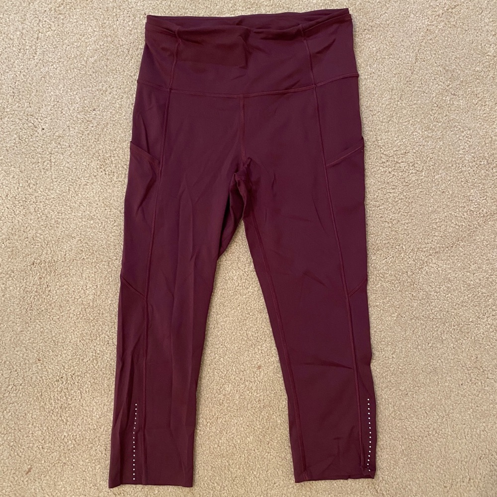 Lululemon Cropped Maroon Leggings